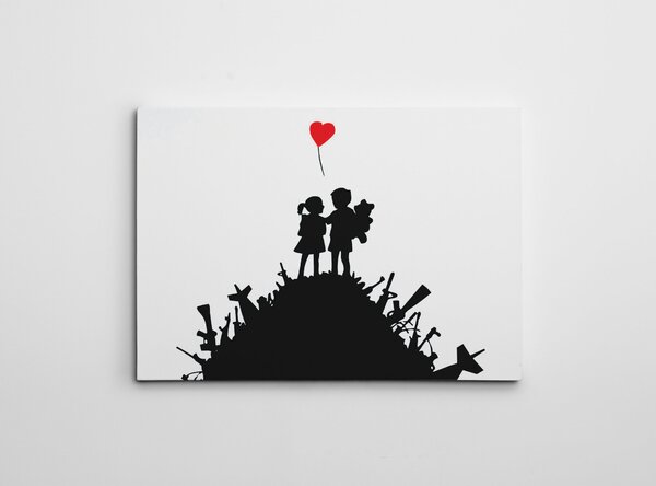 ASIR Obraz na plátně (70 x 100) Banksy Street Art – Láska hojí