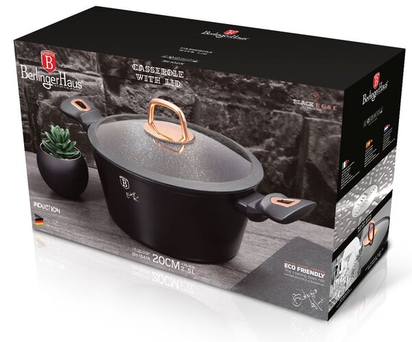 Kastrol s poklicí s mramorovým povrchem 20 cm Black Rose Collection