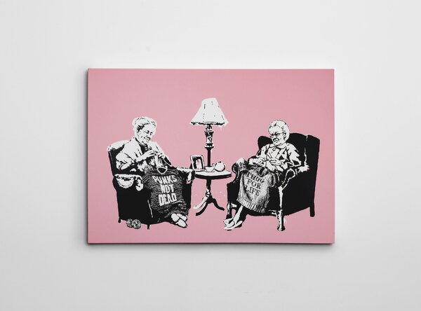 ASIR Obraz na plátně (50 x 70) Banksy Street Art – Babičky