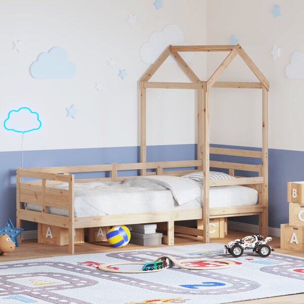 Válenda se střechou 80 x 200 cm masivní borové dřevo 3282290