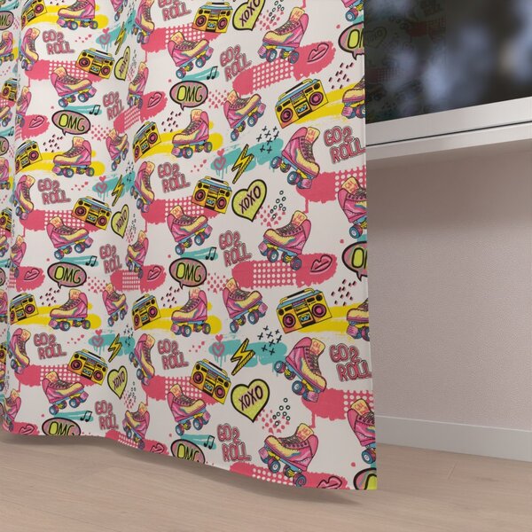 Biante Dětský bavlněný závěs Sandra SA-604 Růžový retro styl 150x140 cm