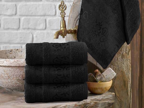 XPOSE® Bambusový ručník CATANIA - černý 50x90 cm