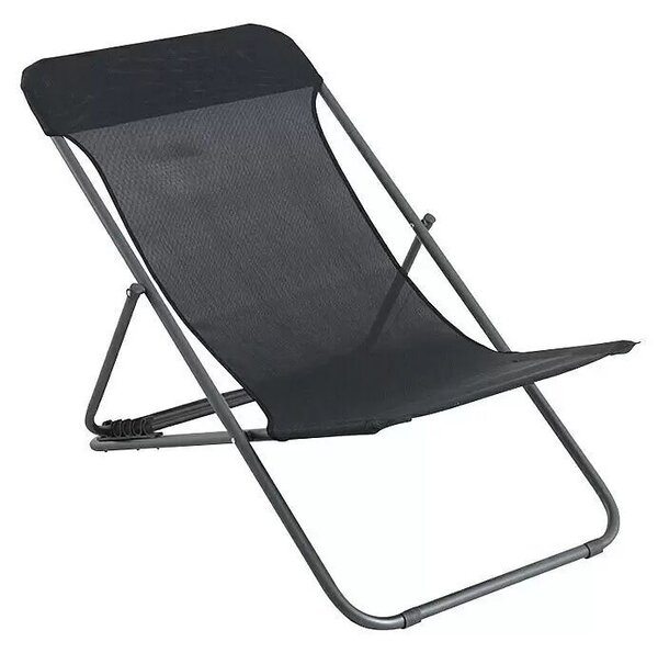 Sunfun Zahradní křeslo sklopné, 70 × 60 × 104,4, kov, textil, černé