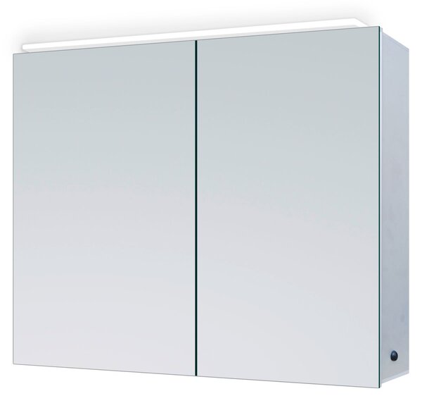 Zrcadlová skříňka s LED osvětlením Vegas, 70 × 50 × 13,1 cm, stříbrná