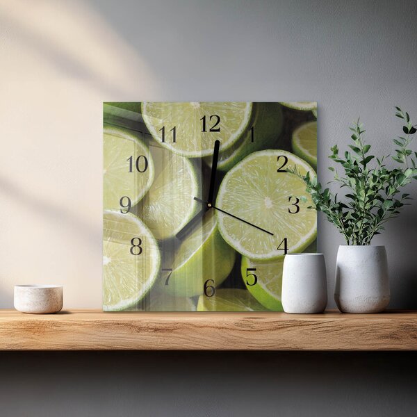 Skleněné hodiny na stěnu Uhličitan vápenatý zskc-30x30-00175016