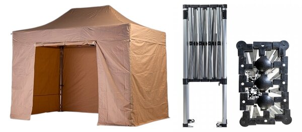 Nůžkový párty stan 2x4 m TENTino SMALL HEXAGON Barva opláštění (Zvolte variantu): 6A - ORANŽOVÁ