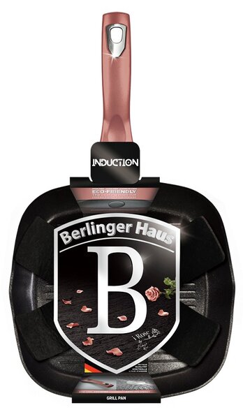 BERLINGERHAUS Pánev grilovací s titanovým povrchem 28 cm I-Rose Edition BH-6027