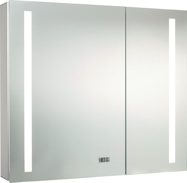 Aluminio Sun Zrcadlová skříňka s LED osvětlením, 80 × 70 × 13 cm, stříbrná