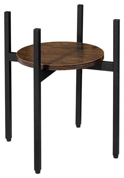 Kulatý stojan na květiny TAYLOR ⌀ 32 cm, rustikálně hnědá/černá