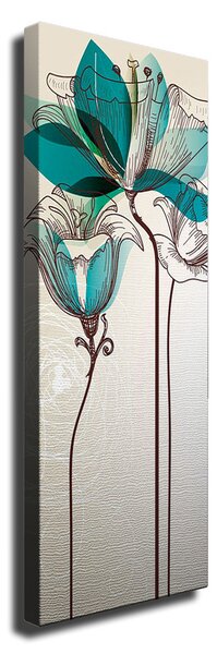 ASIR Obraz na plátně TYRKYSOVÉ KVĚTY 30 x 80 cm