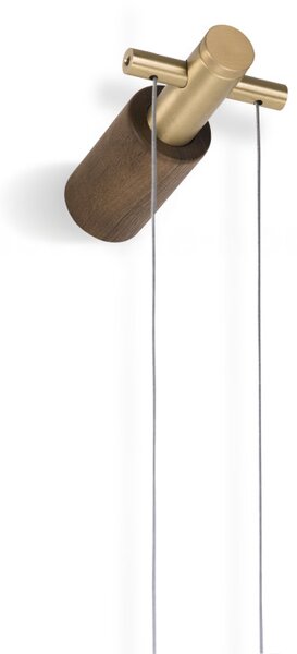 Designové nástěnné hodiny Nomon Pendulo Premium, mosaz-ořech