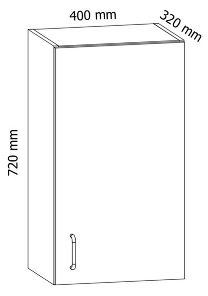 G40S horní skříňka kuchyň Linea Zvolte možnost: Dvířka Bílá, Výběr provedení: Levá strana