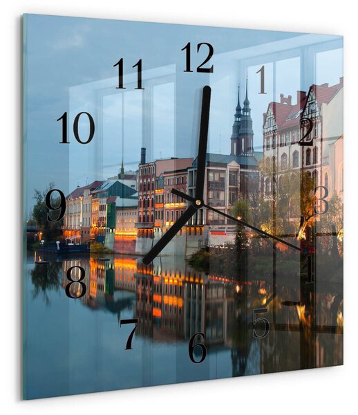 Skleněné hodiny na stěnu Staré město zskc-30x30-00175068