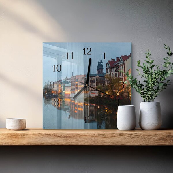 Skleněné hodiny na stěnu Staré město zskc-30x30-00175068