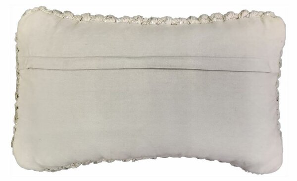 Béžovo-stříbrný polštář s velkými oky Kian Rope - 30*50 cm - Mars & More
