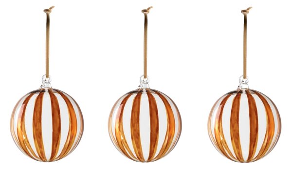 Vánoční ozdoba Purton Striped Cinnamon – set 3 ks