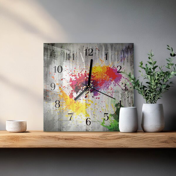 Skleněné hodiny na stěnu Skvrny zskc-30x30-00175109