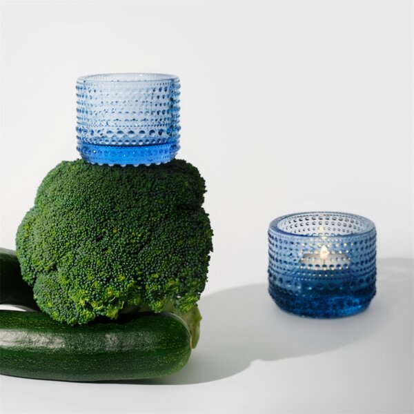 Iittala Svícen Kastehelmi, modrý aqua