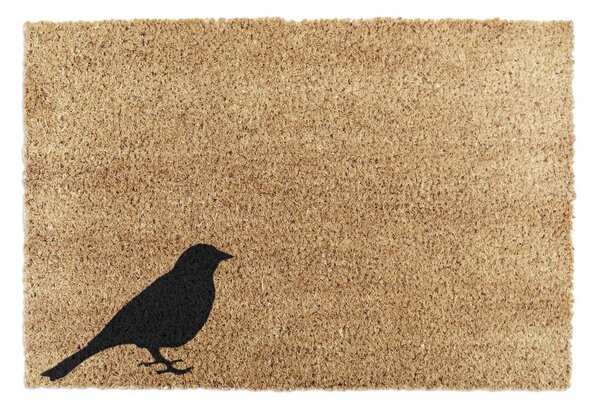 Rohožka z přírodního kokosového vlákna Artsy Doormats Bird, 40 x 60 cm