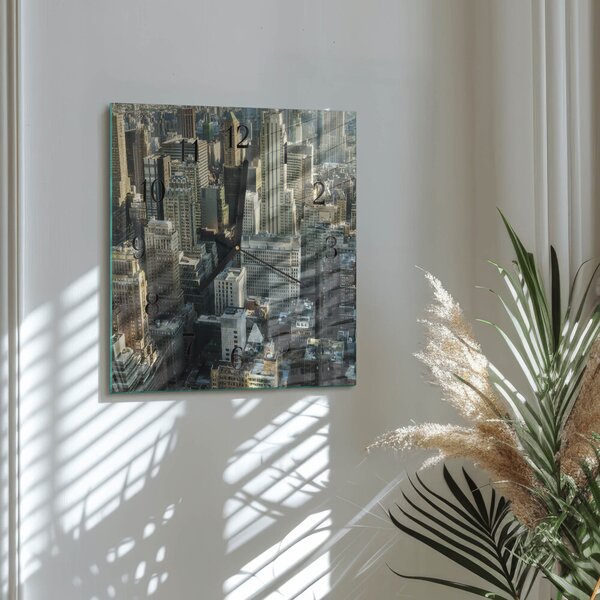 Skleněné hodiny na stěnu Horizont zskc-30x30-00175125
