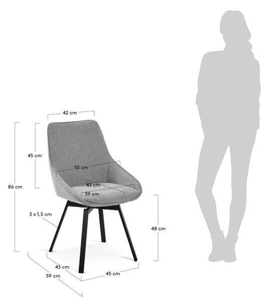 Šedá jídelní židle Jenna – Kave Home