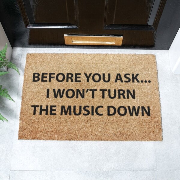 Rohožka z kokosového vlákna 40x60 cm Loud Music – Artsy Doormats