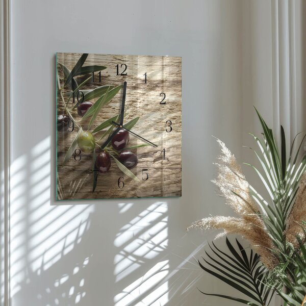 Skleněné hodiny na stěnu Olivy zskc-30x30-00175157