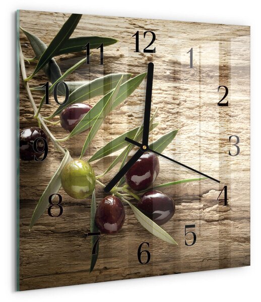Skleněné hodiny na stěnu Olivy zskc-30x30-00175157