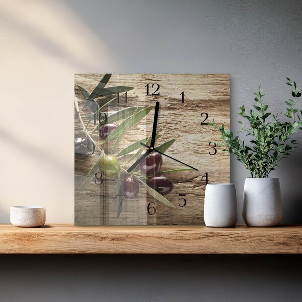 Skleněné hodiny na stěnu Olivy zskc-30x30-00175157