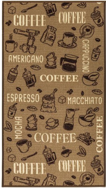 Protiskluzový koberec / běhoun Coffee 04 hnědý / béžový