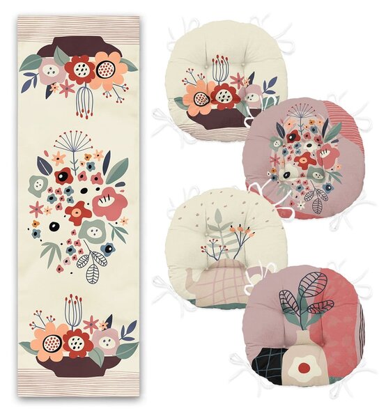 Set 4 ks podsedáků a běhounu na stůl – Mila Home