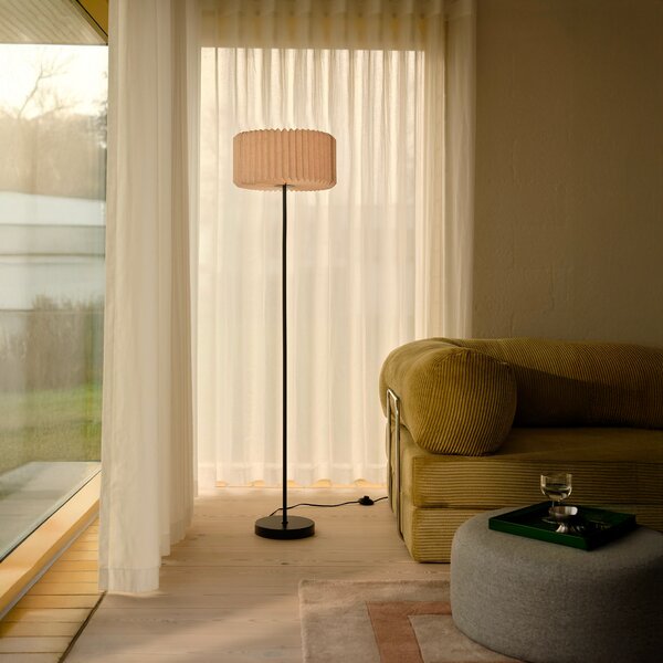 Stojací lampa Nordlux Vivienne - (béžová) textil, kov, ø 40 cm