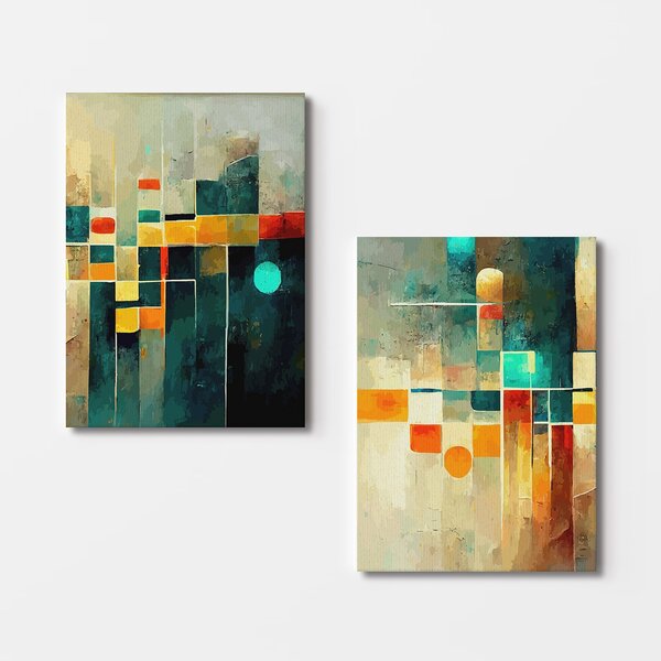 ASIR Set obrazů na plátně 2 ks ( 50 x 70 cm) Abstraktní malba