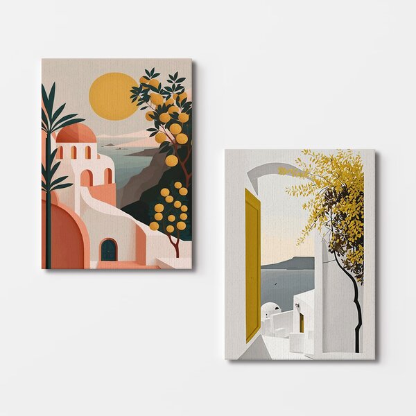 ASIR Set obrazů na plátně 2 ks ( 50 x 70 cm) Řecko
