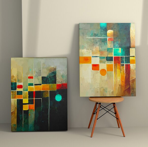 ASIR Set obrazů na plátně 2 ks ( 50 x 70 cm) Abstraktní malba