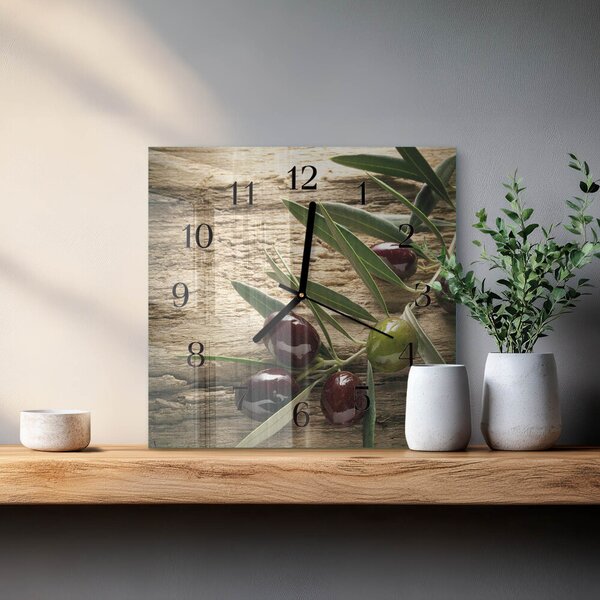 Skleněné hodiny na stěnu Olivy zskc-30x30-00175239
