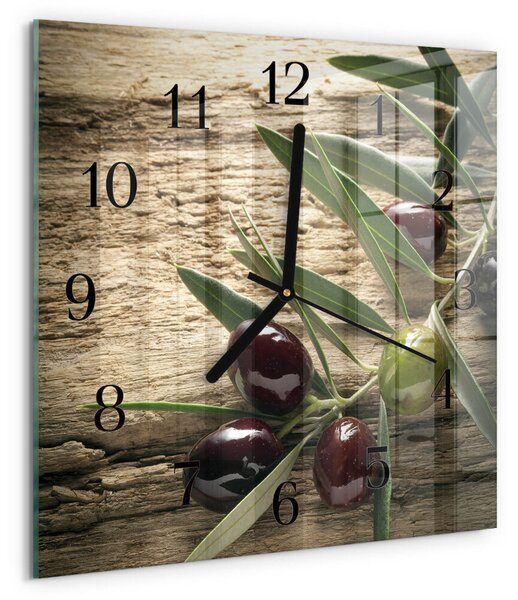 Skleněné hodiny na stěnu Olivy zskc-30x30-00175239