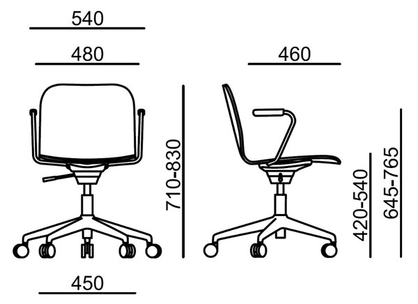 RIM - Konferenční židle LAMBDA WOOD LA 4011.151 s područkami