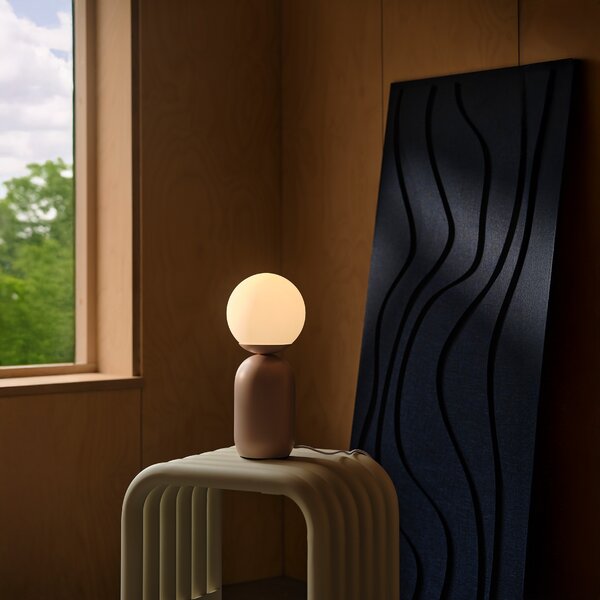 Stolní lampa Nordlux Notti - (růžová) kov, sklo, ø 15 cm