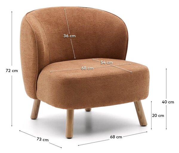 Žinylkové křeslo v terakotové barvě Ulit – Kave Home