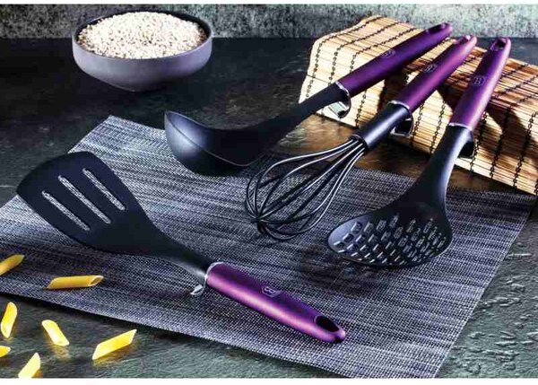Kuchyňské náčiní s nástěnným držákem 7 ks Purple Eclipse Collection