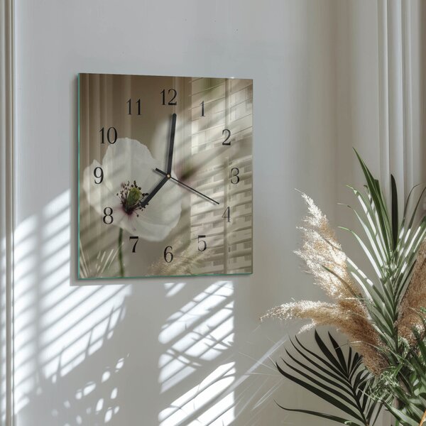 Skleněné hodiny na stěnu Mák zskc-30x30-00175284