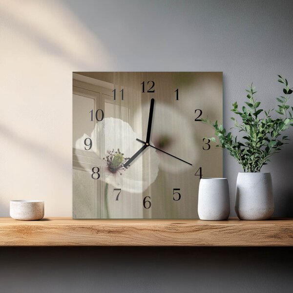 Skleněné hodiny na stěnu Mák zskc-30x30-00175284