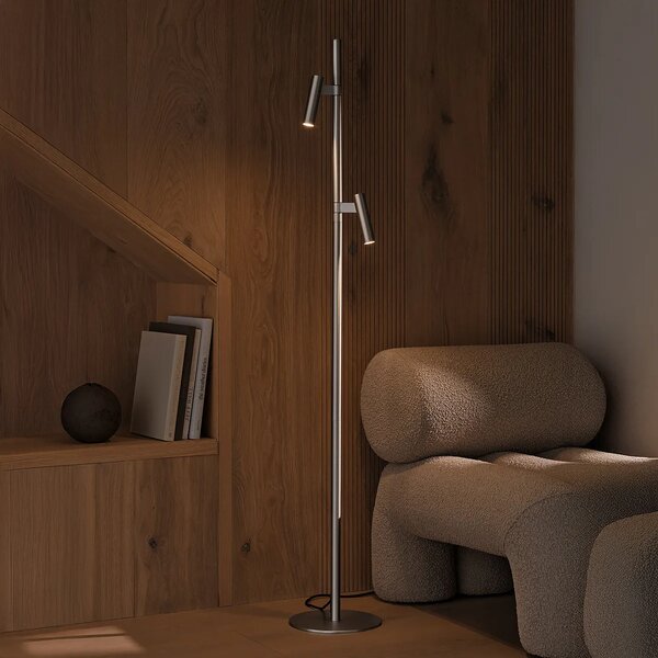 Stojací lampa Nordlux Makoto - chrom, v. 150 cm