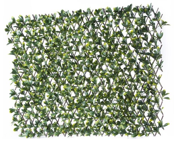 Umělý živý plot listnatý PRUNUS VG EXT na dřevěném rastru, 1mx2m, 2m2