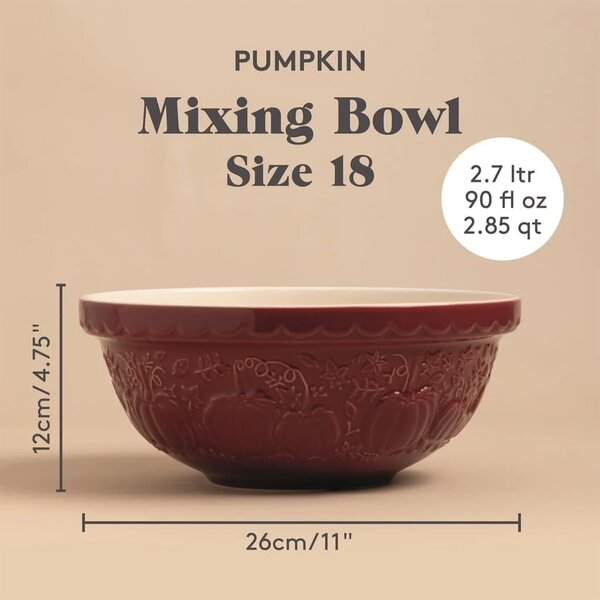 Mísa Mason Cash 26 cm 2,7 l červená In The Pumpkin Patch – keramická mísa s dýněmi na těsto, pečení, saláty a servírování 0218.576
