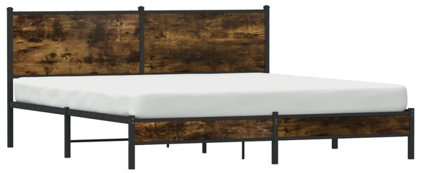 Kovový rám postele bez matrace kouřový dub 180 x 200 cm 3301377