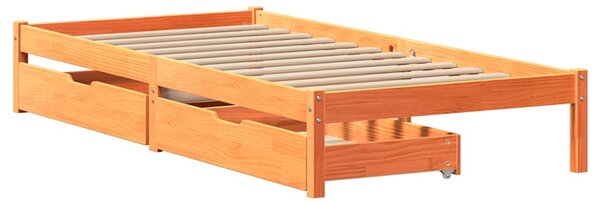 Postel bez matrace voskově hnědá 90 x 200 cm masivní borovice 3301451