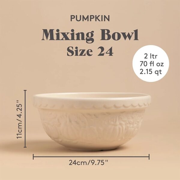 Mísa Mason Cash 24 cm 2 l krémová In The Pumpkin Patch – keramická mísa s dýněmi na těsto, drobenku, saláty a servírování 0218.577