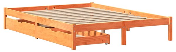 Postel bez matrace voskově hnědá 120 x 200 cm masivní borovice 3301453
